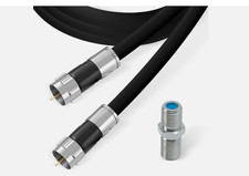 Black RG6 Coaxial Cable for Internet, HD TV, Satellite, Antenna with Barrel