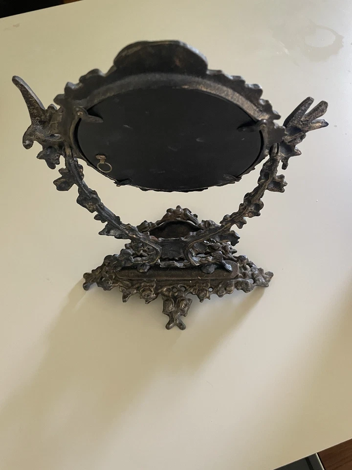 Vintage Victorian Cast Iron Vanity Tabletop Mirror - Image 3 of 4