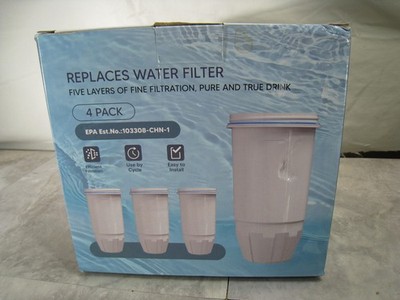 DESENRUIS Water Filter Cartridges 4 Pack Replacement Pitcher Filters Five-Layer