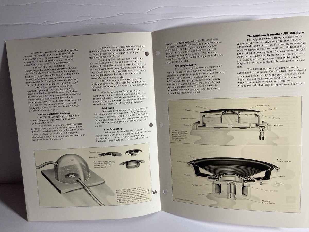 JBL L166 Speaker Brochure | eBay