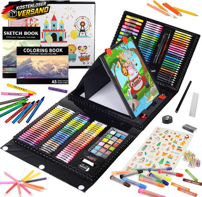 Kunstset Kinder Malen Zeichenmaterialien Komplett mit Staffelei Geschenk für Kin