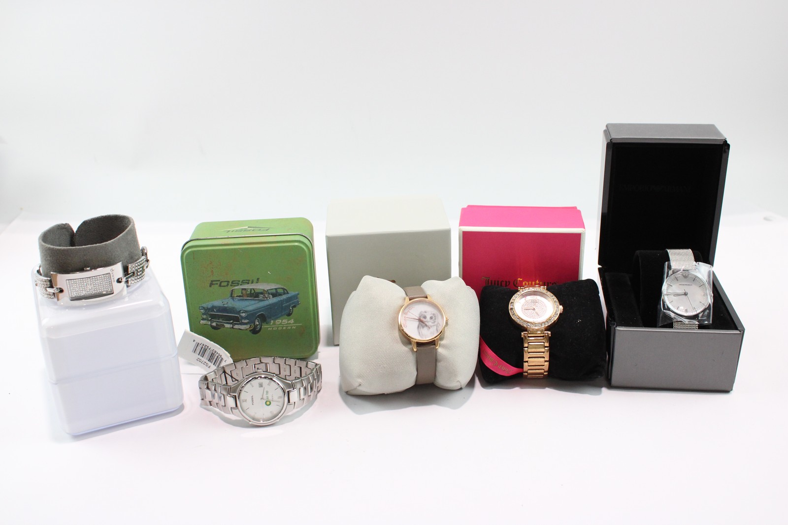 WORKING Quartz  Boxed Womens Assorted Watches 5 DKNY Armani x - vintagewatches.pk