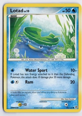 Lotad - SW #92/132 Secret Wonders Common Regular MP