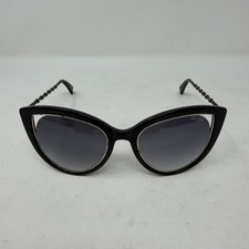 Balmain Black Cat Eye Sunglasses Gold Hardware Gradient Lens Designer Eyewear