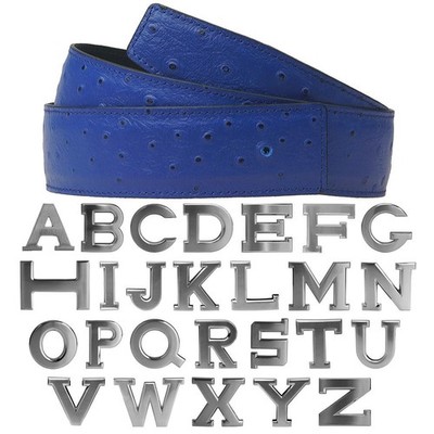 Ledergürtel Wendegürte Straußenleder Electric Blue Gürtelschnalle 40mm H Silver
