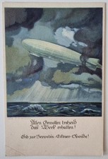 Zeppelin AK - K&uuml;nstlerkarte - Eckener Spende, Luftschiff &uuml;ber dem Meer - um 1925