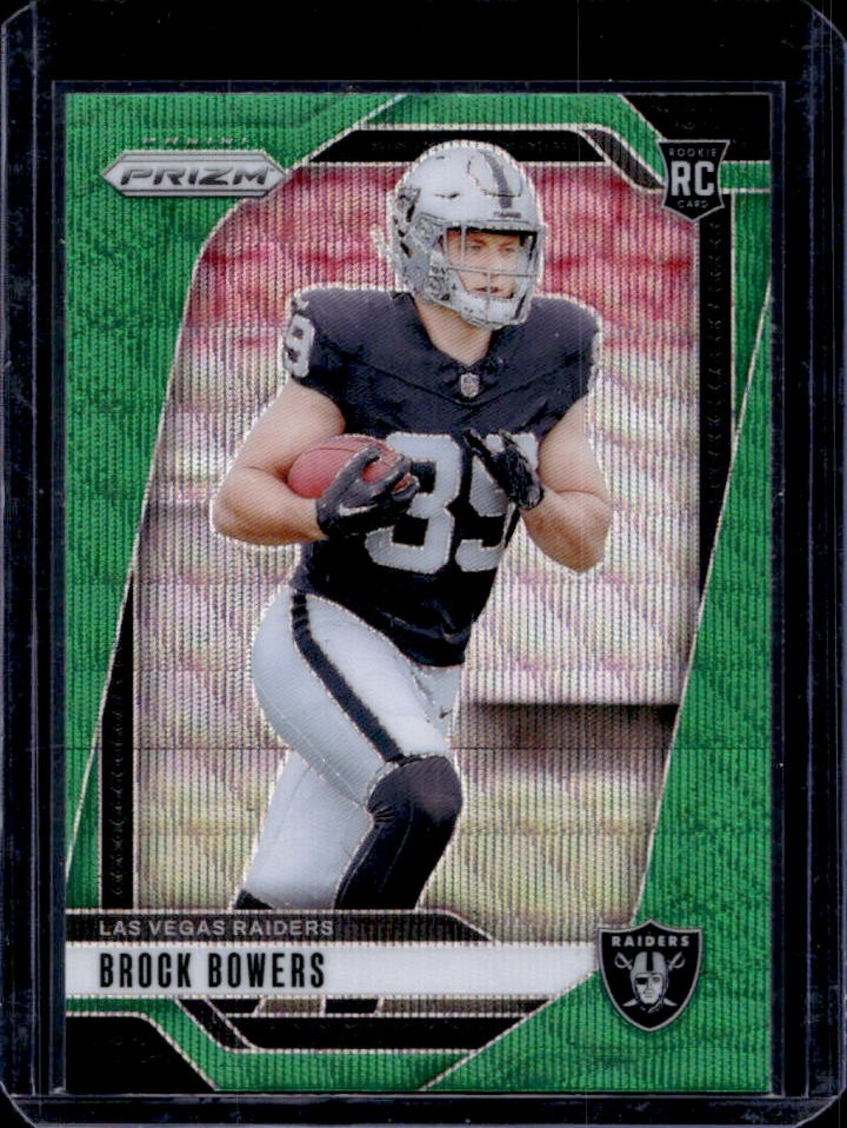 2024 Prizm Brock Bowers RC Green Wave Rookie #315 Raiders