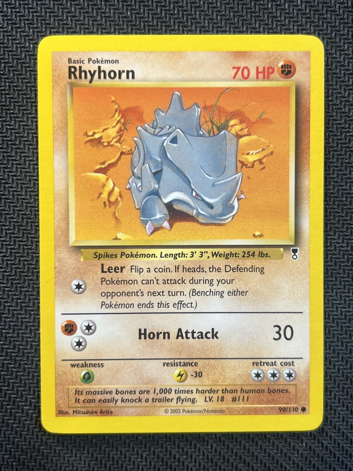 Rhyhorn 90/110 Legendary Collection Pokemon TCG WOTC Vintage (Light Play) LP 1