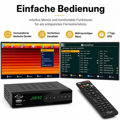 SAT Receiver HD Digital Satelliten Decoder DVB-S2 HDTV HDMI SCART USB LAN GI S2+