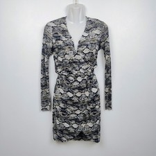 Edge Street Snake Print Midi Dress UK 8 Long Sleeve V Neck Bodycon Party Animal