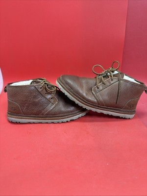 UGG Men s Brown Leather Chukka Boots Shearling Lined Size US 8 EU 40.5