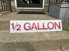 Vintage Original Gas Station Auto Service 1/2 Gallon Metal Pricer Sign Display