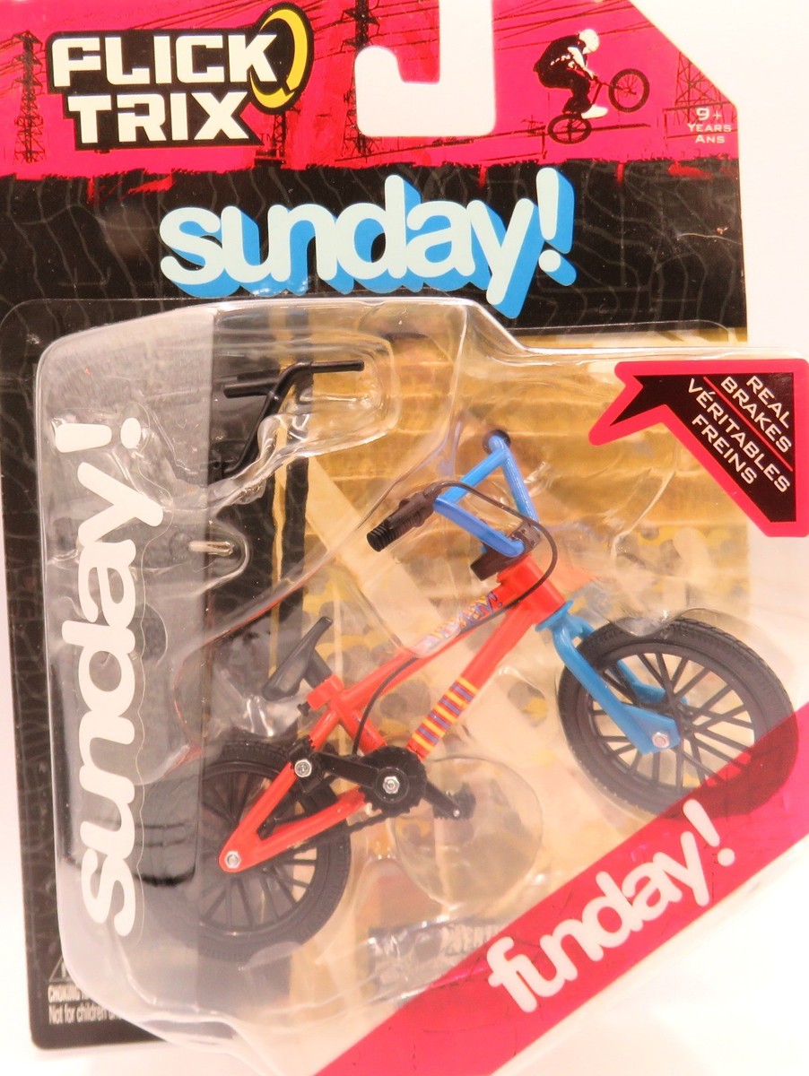NOS Flick Trix BMX Finger Bike Sunday Funday Orange & Blue | eBay
