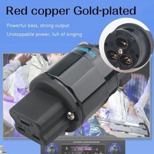 20A IEC Power Connector Red Pure Copper Gold Plated HIFI AC Power Amplifier Plug