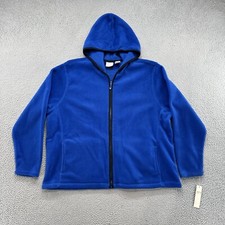 Erika Blue Fleece Full Zip Hooded Jacket In Women’s Plus Size 3x New