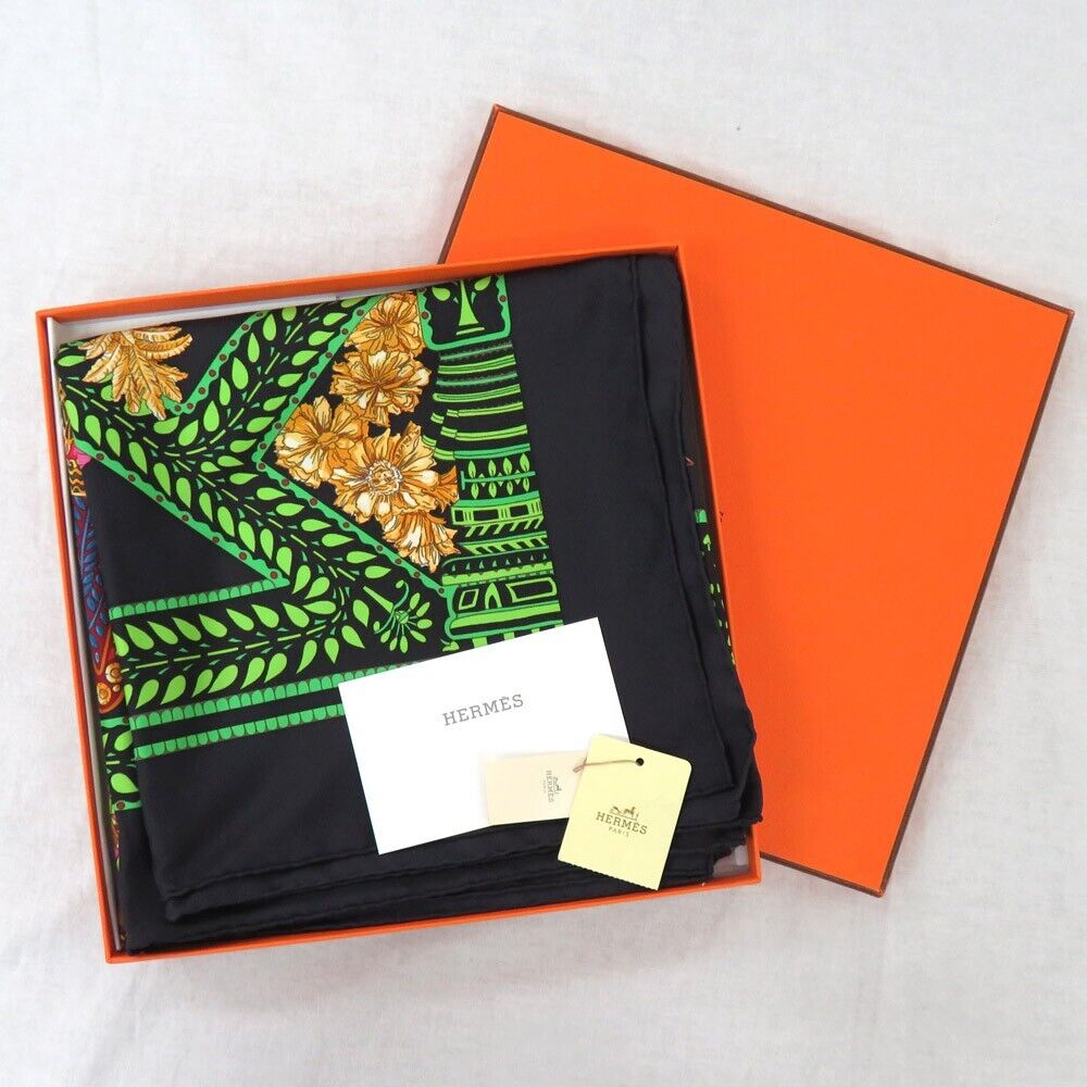Hermes Scarf La Danse du Cheval Marwari 90 cm silk black Hermes Scarf La Danse du Cheval Marwari 90 cm silk black