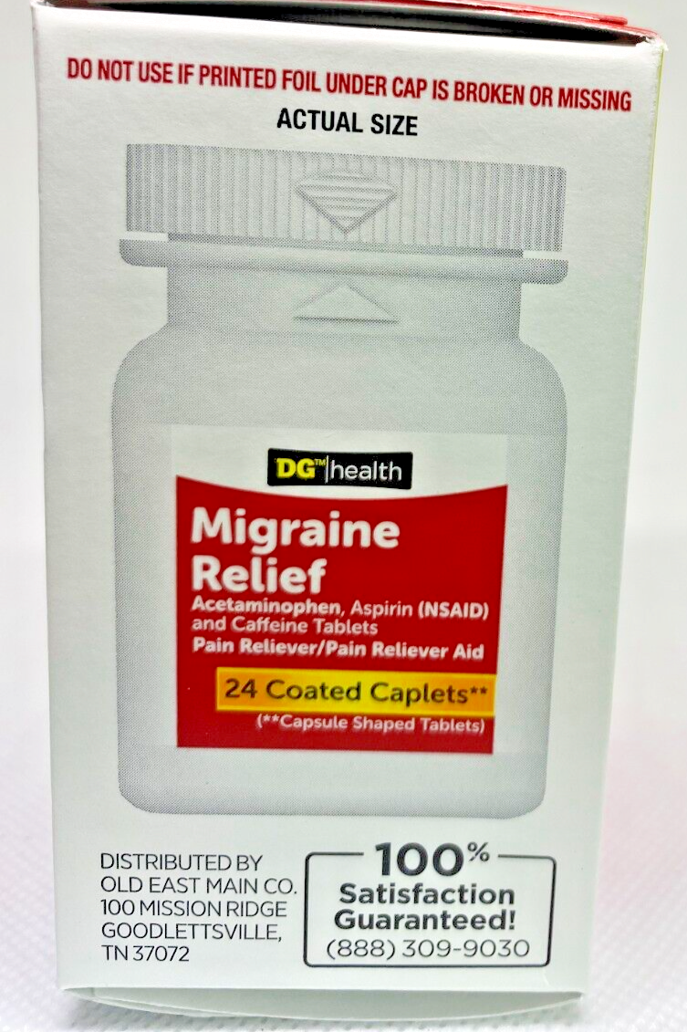 3PKDG Health Migraine Relief Acetaminophen/Aspirin & Caffeine24Tab