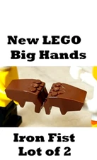 New LEGO Big Hands Fist Bumpin Fun Reddish Brown Skin Gloves Knuckles Lot of 2