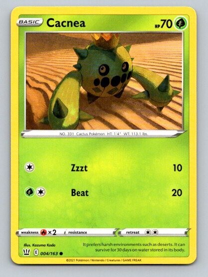 2021 Pokemon Card Battle Styles Cacnea 4/163