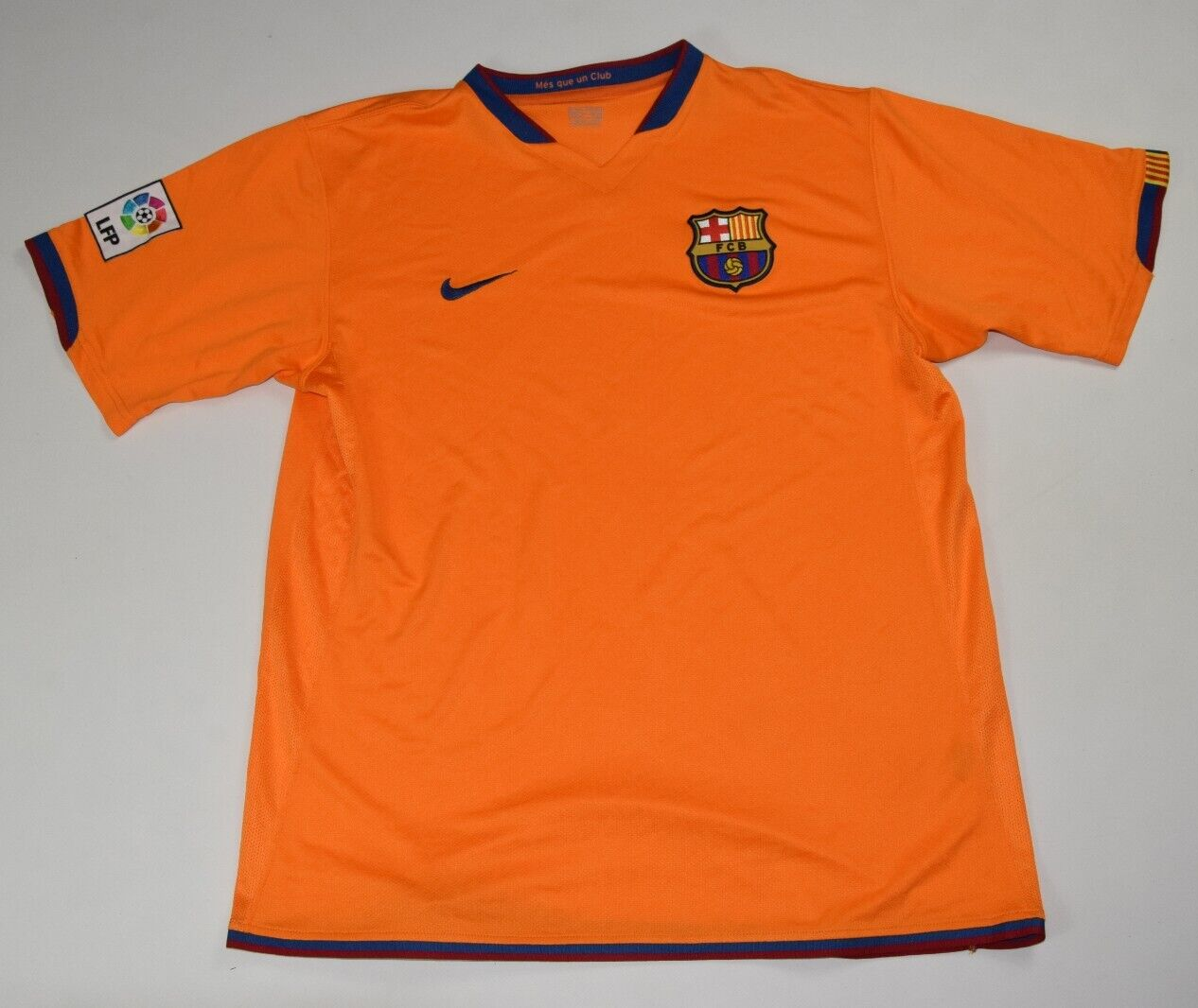 nike FC BARCELONA jersey orange shirt lfp kit s. L large men 06/07 away |  eBay