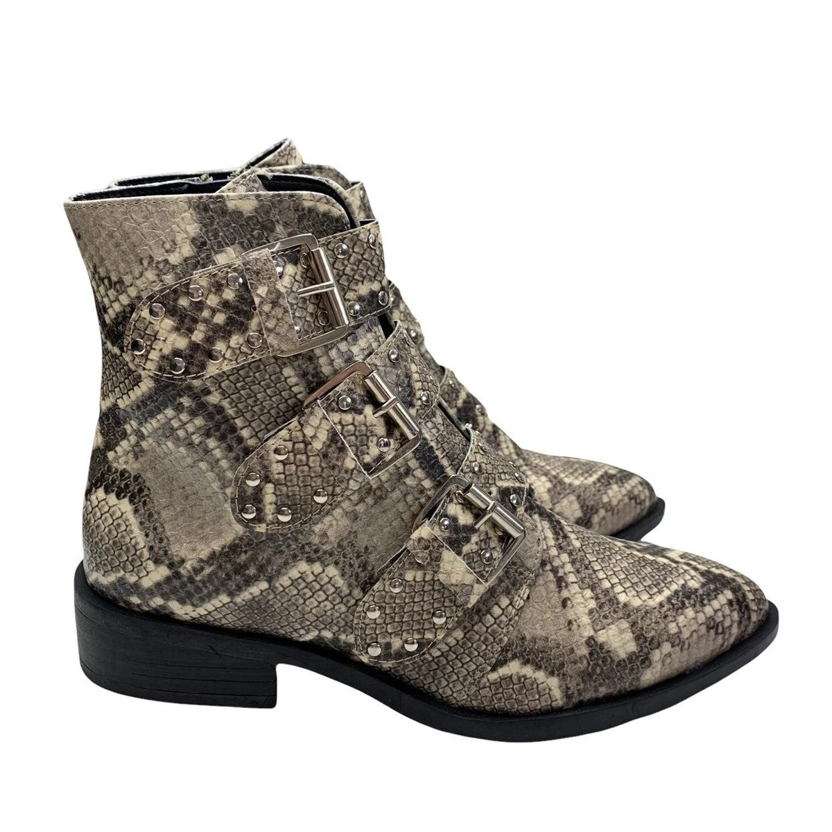 Snakeskin buckle boots Clearance