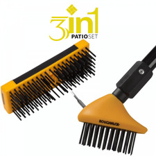 Patio Block Paving Wedd Moss Brush Kit 3 in 1 Garden Slab Weeder Brick Cleaner