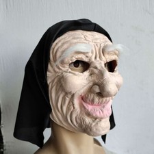 White eyebrow turban old man latex mask