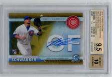 2016 Bowman Chrome Prime Positions Gold Rookie Autograph Kyle Schwarber BGS 9.5