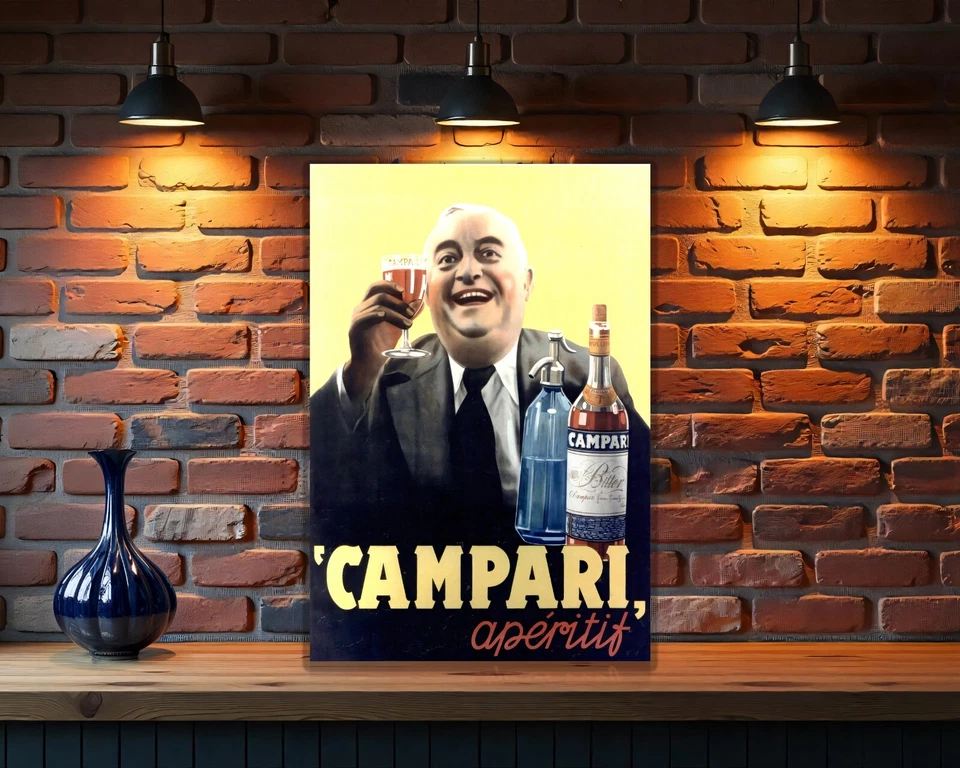 Yellow Campari Apéritif Vintage Classic Italian  Hevay Metal Sign –  (60x40CM ) - Image 3 of 4