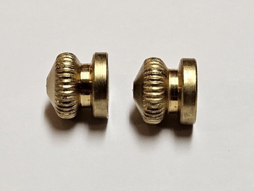 SET OF 2 BURNISHED & LACQUERED BRASS 8/32 THREAD KNURLED ACORN NUTS 55296J - Picture 2 of 4