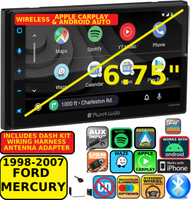 1998-2007 FORD MERCURY WIRELESS APPLE CARPLAY ANDROID AUTO NAVIGATION CAR SEREO