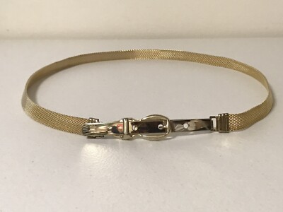 Size XS/S Vintage Womens Skinny Cinching Belt Gold Tone 70s Slim Metal Mesh Gold Mesh Waist Belt - Etsy main image 4