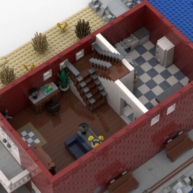 MOC-84264 Big Red Lighthouse with Interior 5493 Piece Building Sets