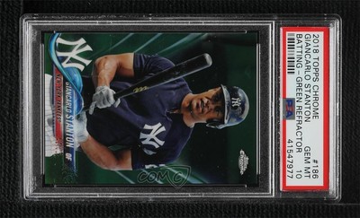 2018 Chrome Image Variation Green Refractor /99 Giancarlo Stanton PSA 10 GEM MT