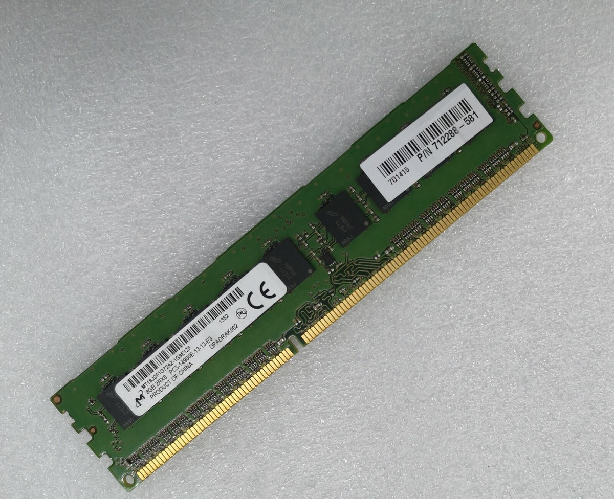 非常に良い】 マイクロンMT18JSF51272AZ-1G6K1ZF 4GB DDR3 UDIMM ECC