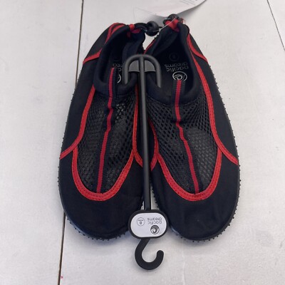 Pacific Dreams Black & Red Unisex Adults Water Shoes Size 8
