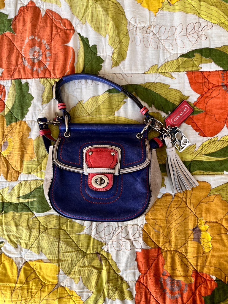 Blue Pink Coach Legacy Willis Cross Body Purse | eBay