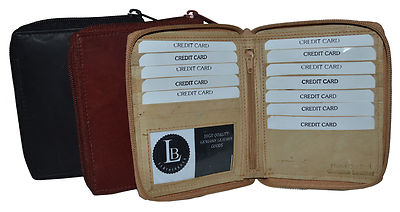 Leatherboss Men's Genuine Leather Zipper Organizer Wallet - Bifold Card Holder With Zip-Around