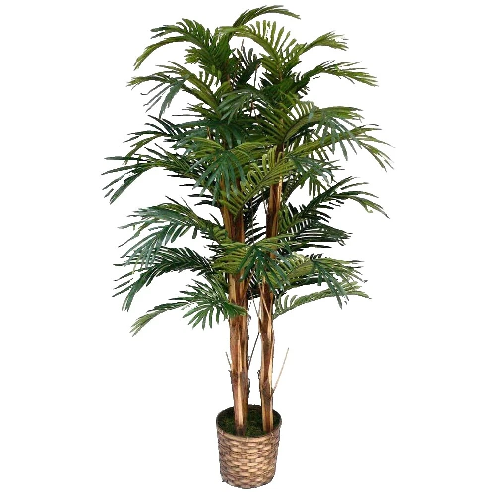 Palm Tree Decoración Floral de plástico marrón