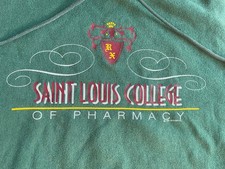 Vintage 1992 Saint Louis College of Pharmacy Overwear Made in USA Green Crewneck