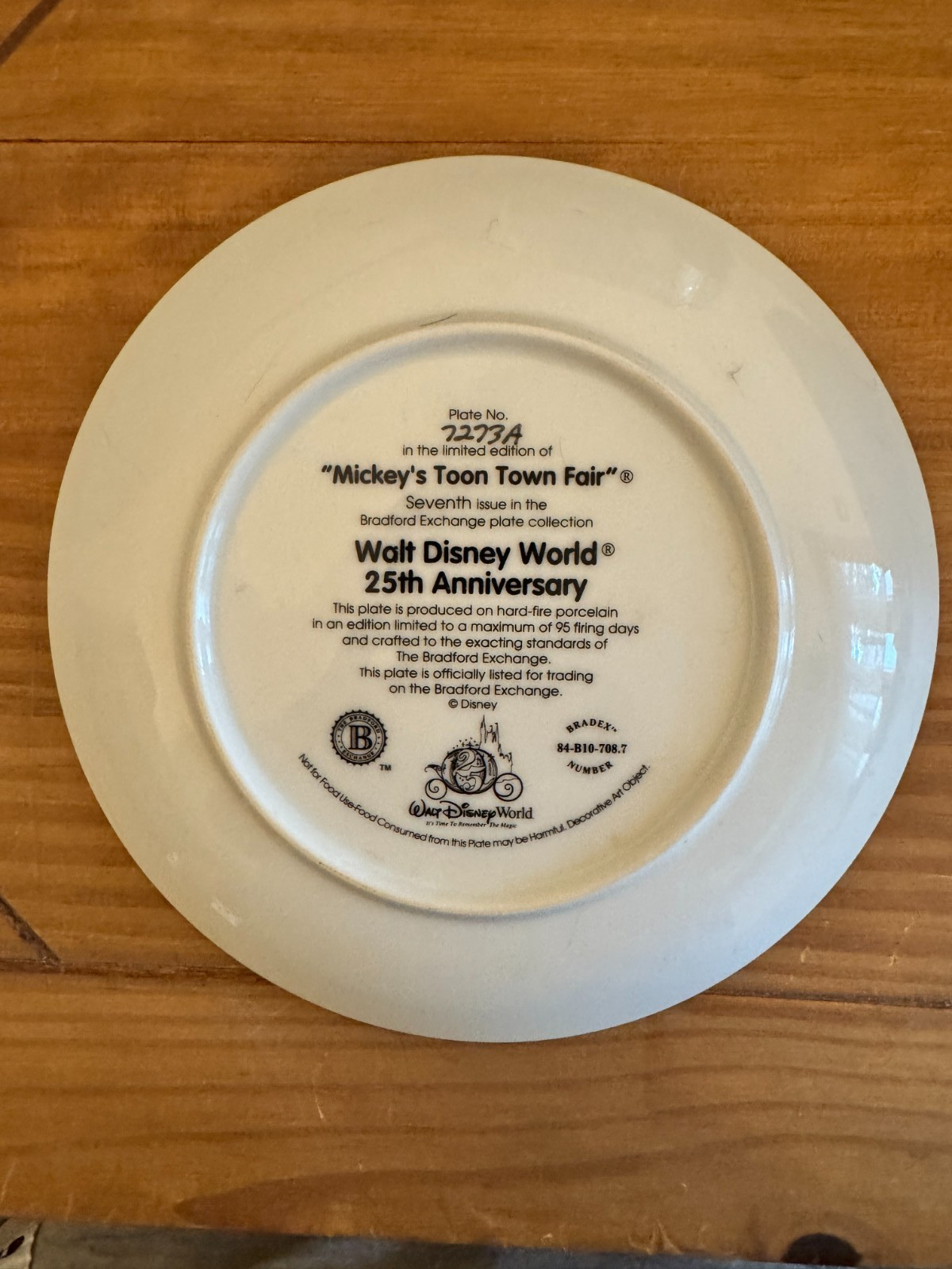 Bradford Exchange 12 Walt Disney World 25th Anniversary 8" Plate Set & Frame