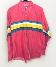 VTG Wrangler Brushpopper Shirt L Red Long Sleeve 90s Cowboy Western Pearl Snap