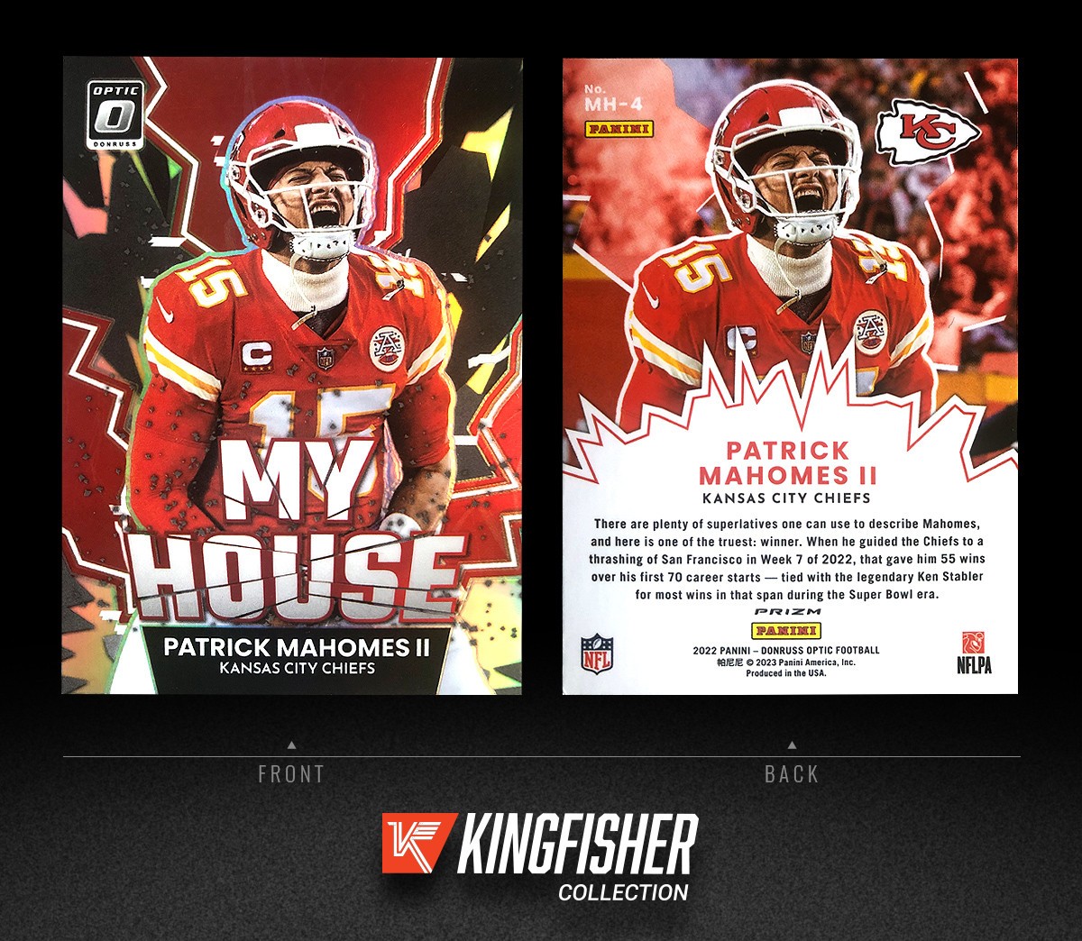 Patrick Mahomes II 2022 Panini Donruss Optic Holo Prizm My House #MH-4