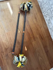 Performance Master Juggling Stick Devil Stick Hippie Leather Tassels