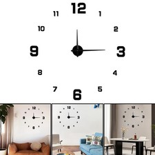 Wanduhr Groß 3D Design Spiegel Wand DIY Uhr Wandtattoo Stylisch Wohnzimmer Deko