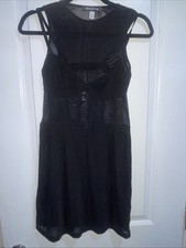 Urban Outfitters UO Neomi Semi-Sheer Corset Mini Dress Sz Small Mesh black
