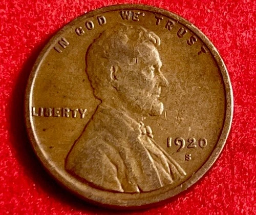 1920-S Lincoln Wheat Cent Penny San Francisco Mint Fine Condition JC619