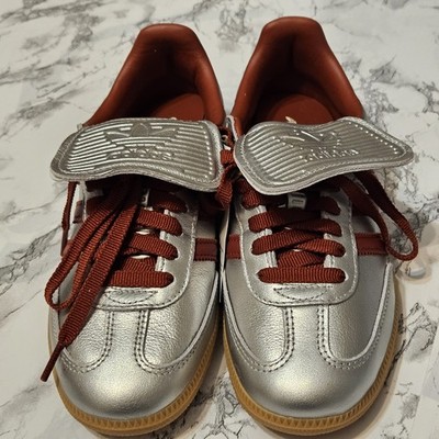 Adidas Women's Samba LT Silver Metallic Preloved Ruby Size 5.5 New In Box