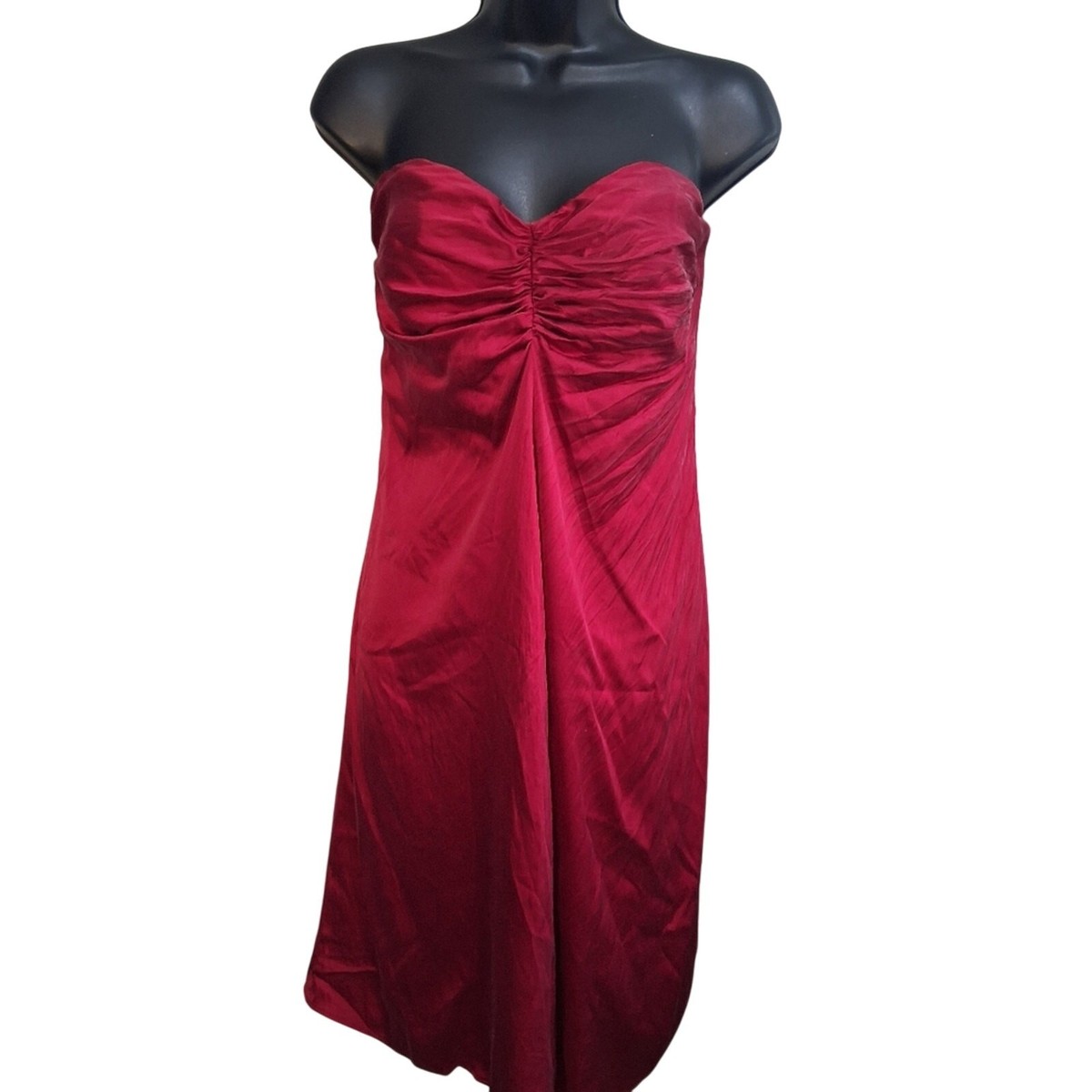 navy blue dress for baby girl Express Strapless Ruby Dress 12 Silk Vintage Y2K 2000s Party Slinky