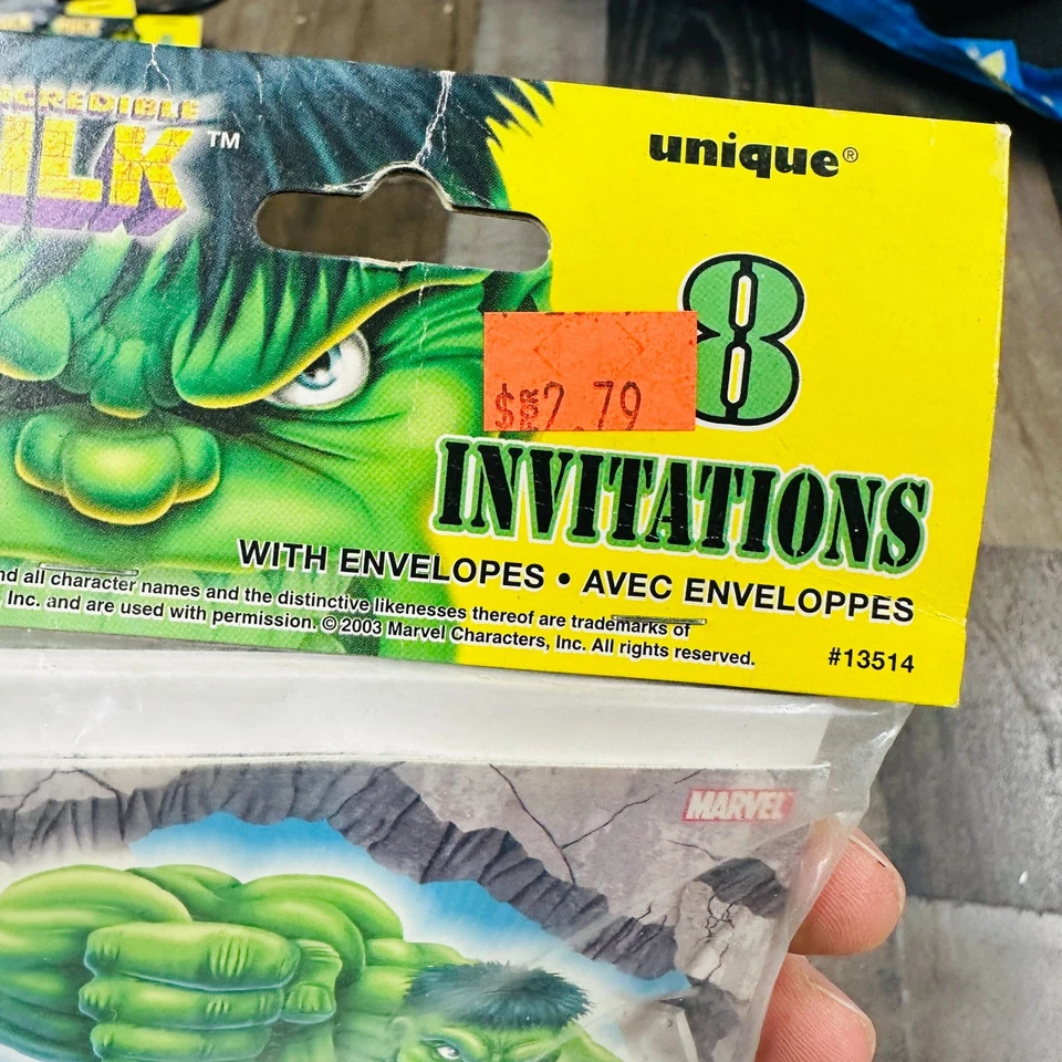 3 Vintage 2003 NOS THE HULK New 8 PARTY INVITATIONS Packs Marvel Sealed (24) - Image 2 of 4